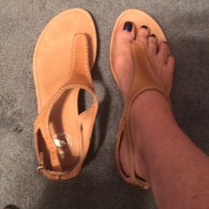 Like new unique premium leather thong sandals